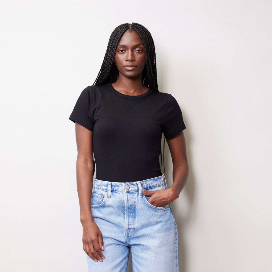 Tops & Blouses Albaray | Black Fitted T Shirt