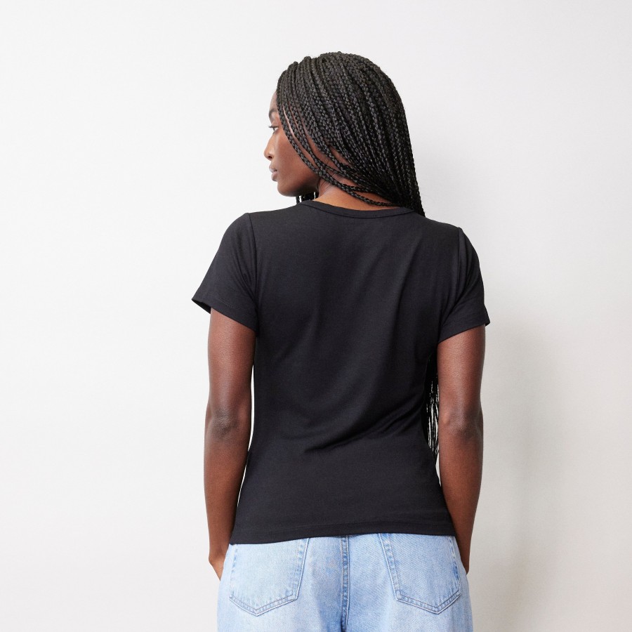 Tops & Blouses Albaray | Black Fitted T Shirt