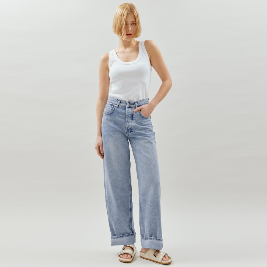 Denim Albaray | Light Wash Turn Up Jeans