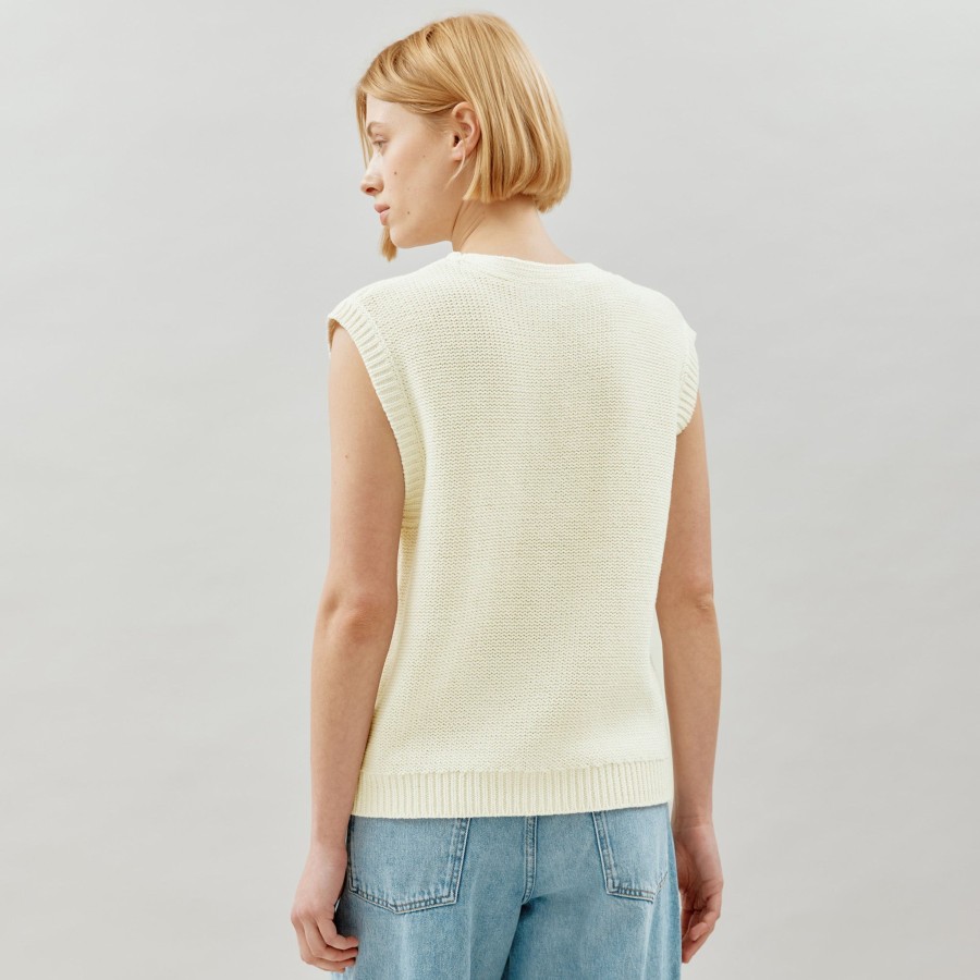 Knitwear Albaray | Cream Relaxed Knitted Waistcoat