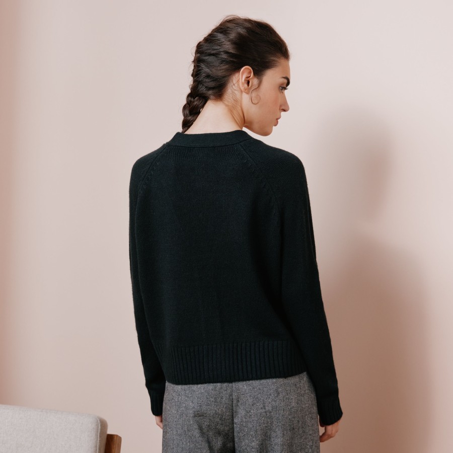 Knitwear Albaray | Black Relaxed Cardigan