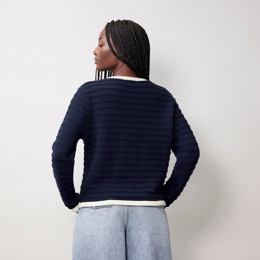 Knitwear Albaray | Knitted Contrast Trim Jacket