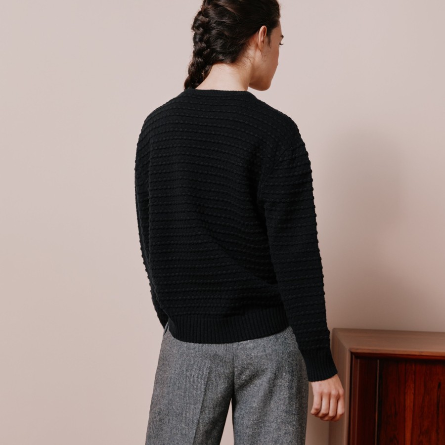 Knitwear Albaray | Black Textured Jumper