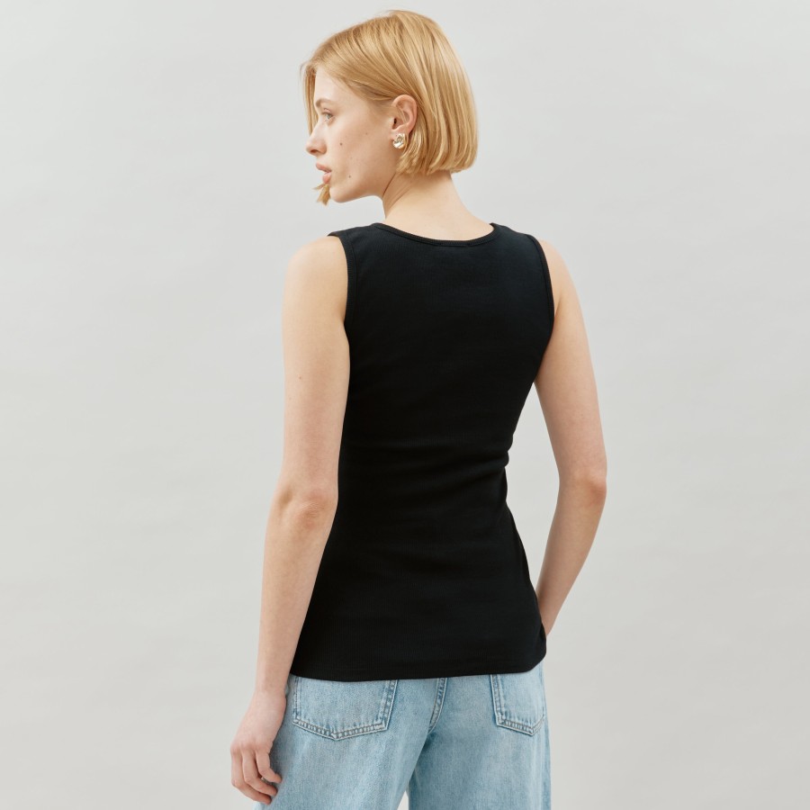 Tops & Blouses Albaray | Rib Racer Vest Black