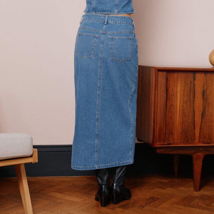 Denim Albaray | Denim Midi Skirt