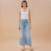 Denim Albaray | Light Wash Cropped Wide Leg Jean