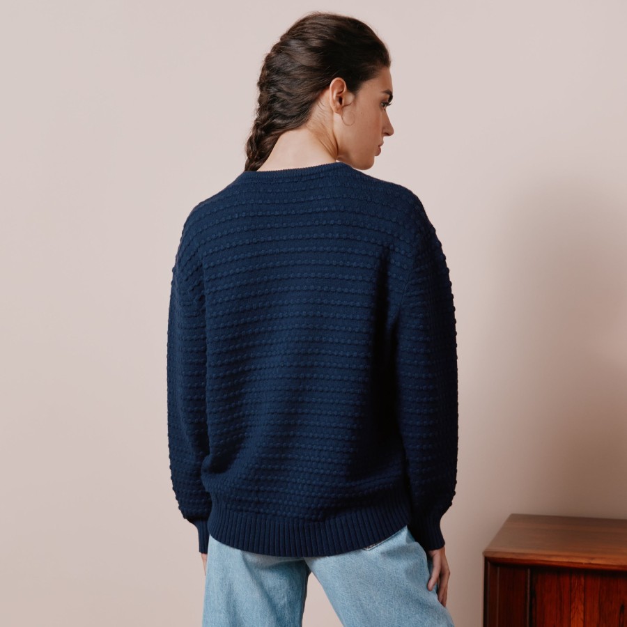 Knitwear Albaray | Navy Textured Jumper