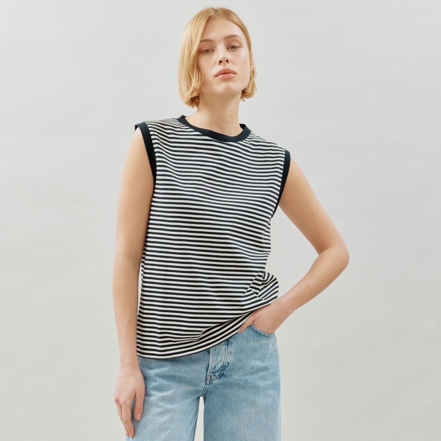 Tops & Blouses Albaray | Stripe Cotton Tank Top