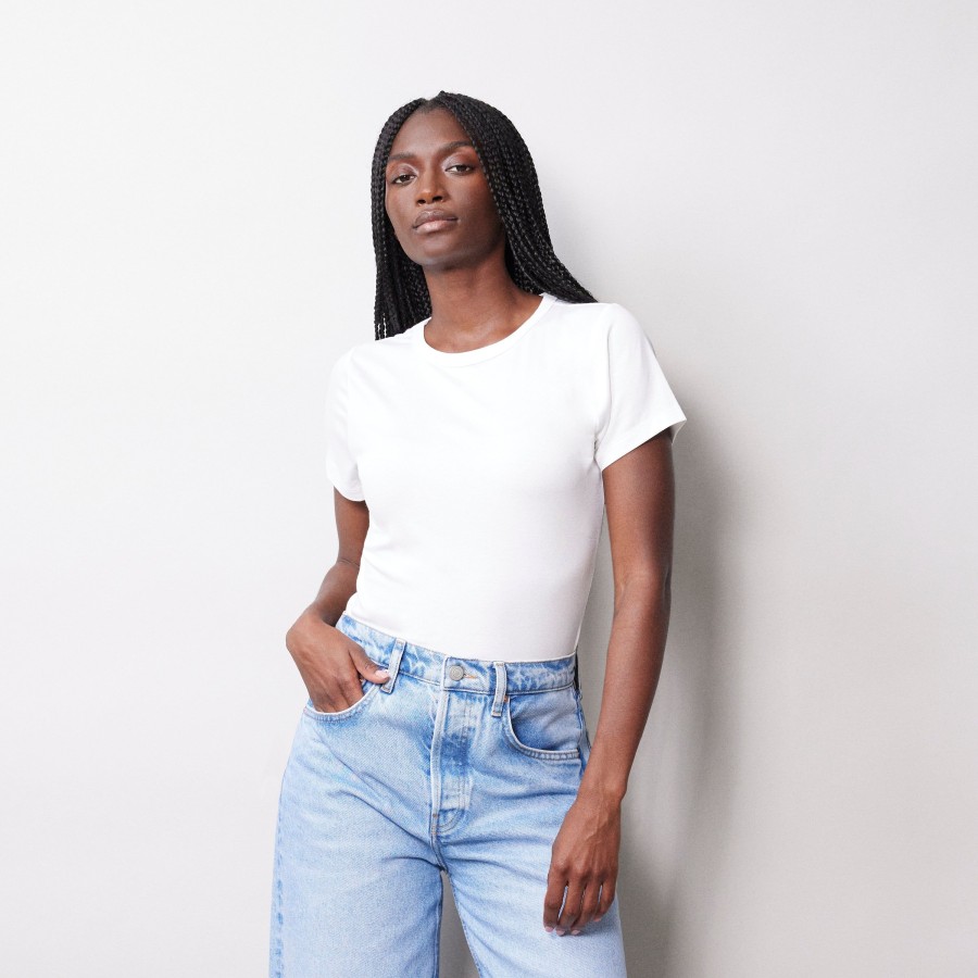 Tops & Blouses Albaray | White Fitted T Shirt