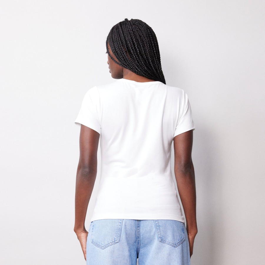 Tops & Blouses Albaray | White Fitted T Shirt