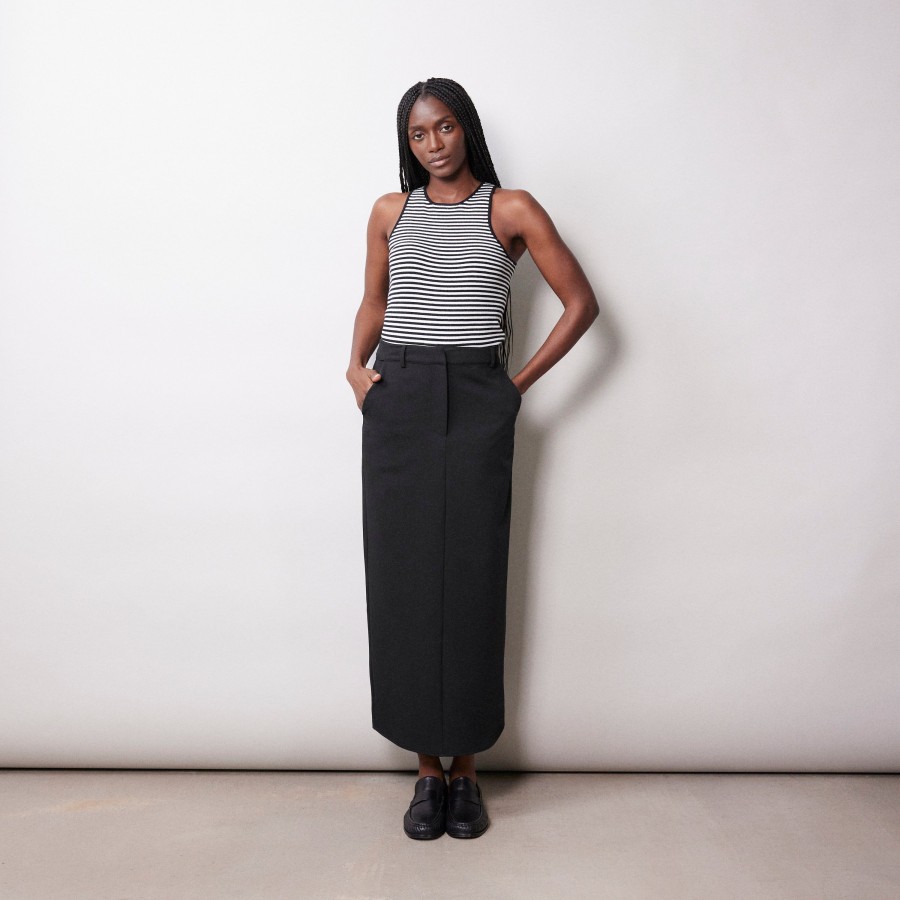 Tailoring Albaray | Black Tailored Maxi Skirt