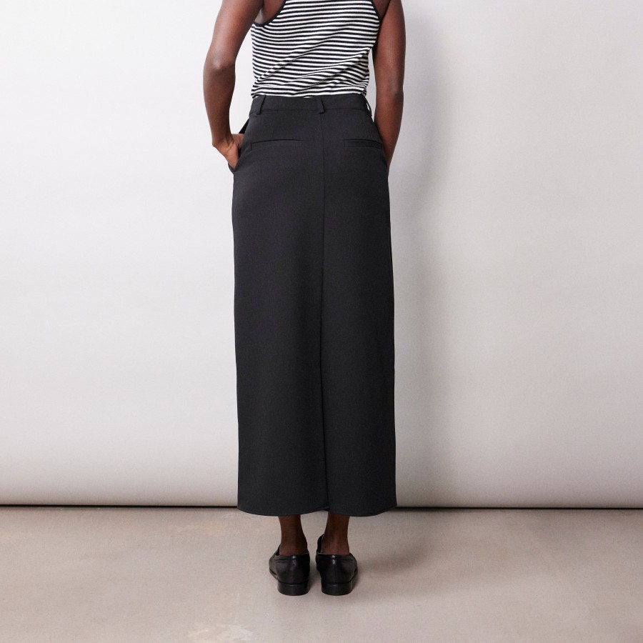 Tailoring Albaray | Black Tailored Maxi Skirt