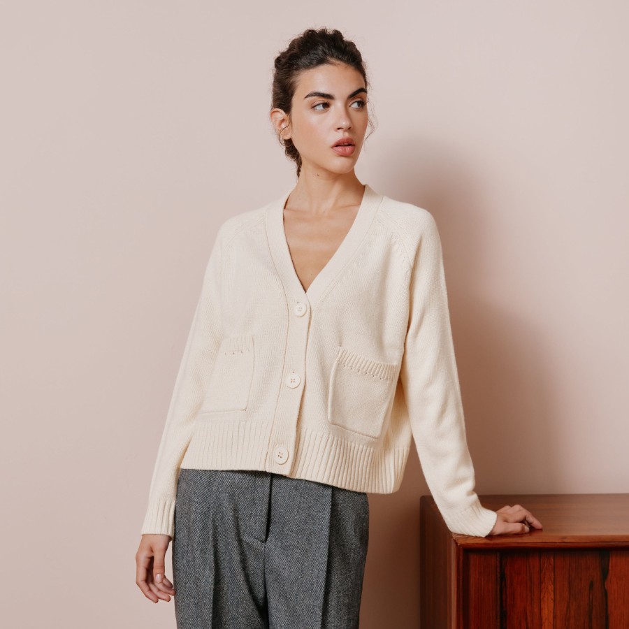 Knitwear Albaray | Cream Relaxed Cardigan