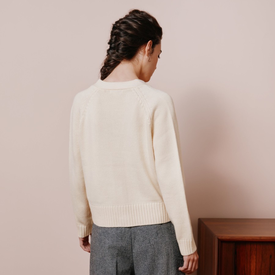 Knitwear Albaray | Cream Relaxed Cardigan