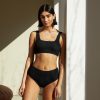 Swimwear Albaray | Black Crinkle Bikini Top