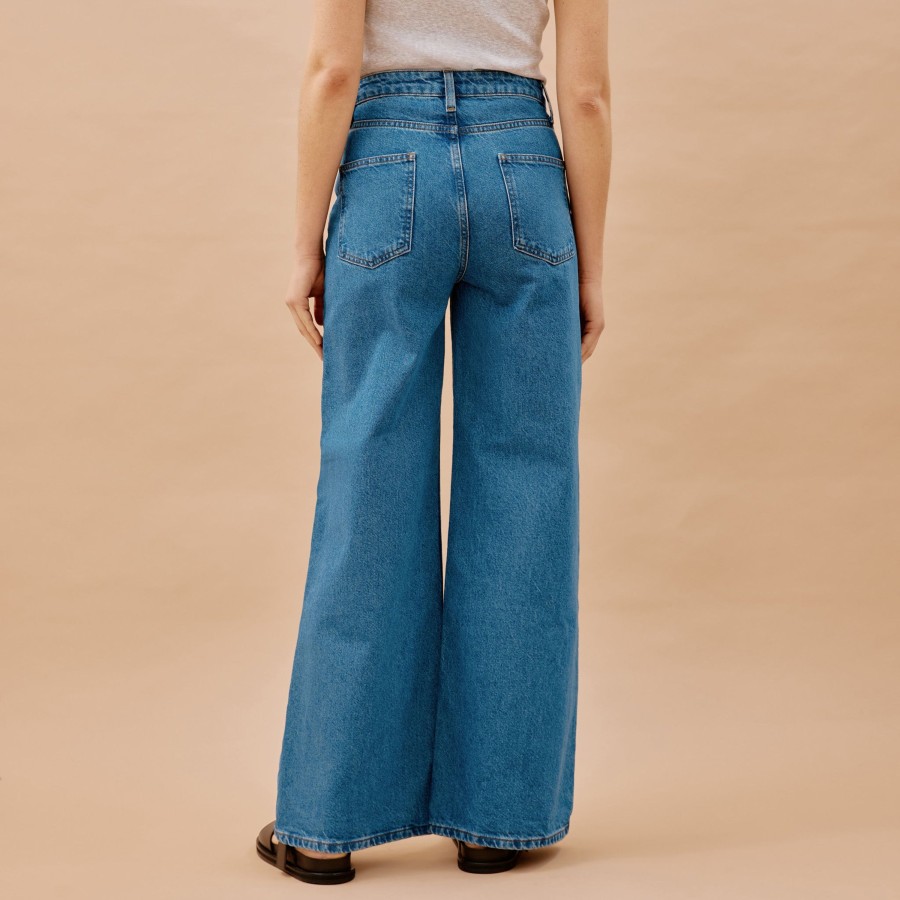 Denim Albaray | Dark Wash Full Length Wide Leg Jeans