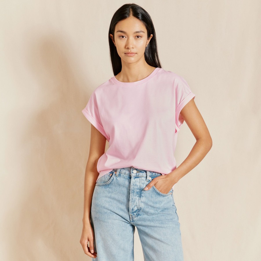 Tops & Blouses Albaray | Pink Roll Back T Shirt