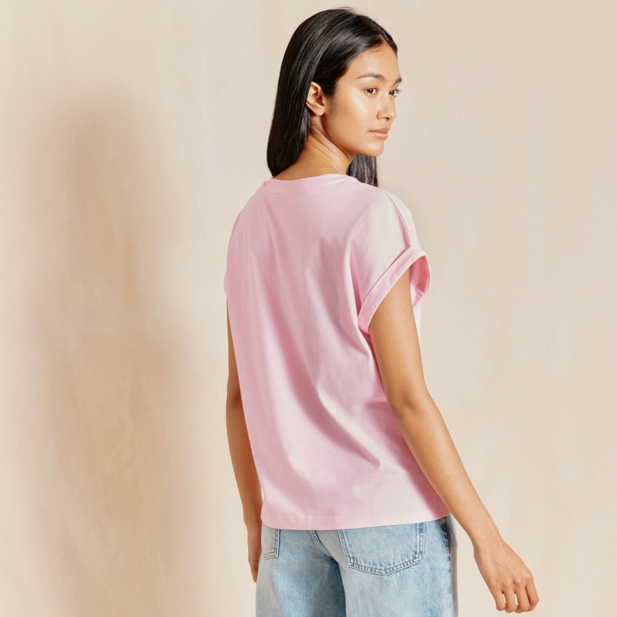 Tops & Blouses Albaray | Pink Roll Back T Shirt