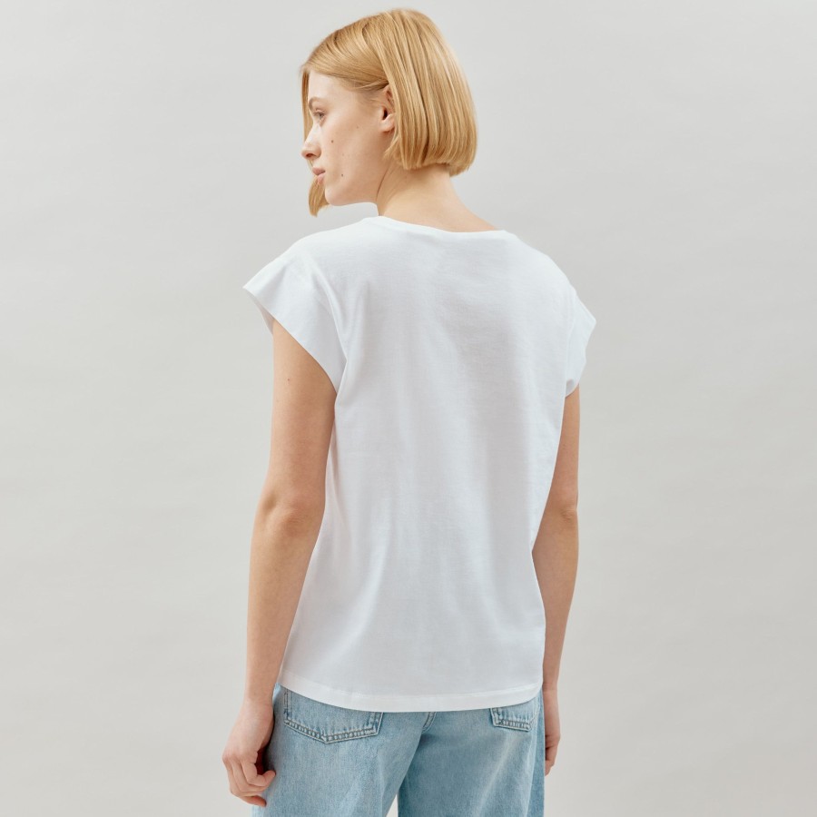 Tops & Blouses Albaray | White Extended Shoulder Tee